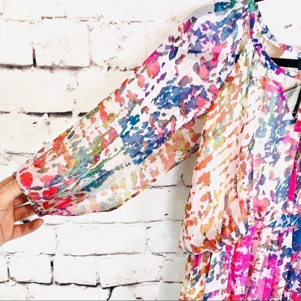 NEW Elliatt Multicolored Boho Peasant Midi Dress - Picture 3 of 7
